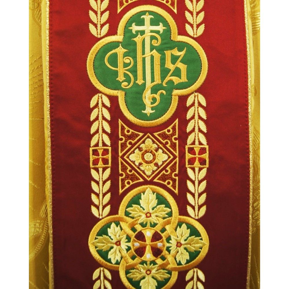Ornat gotycki złoty, haftowany IHS (108K) - Ornaty złote/srebrne - zdjęcie 2 - Ornat gotycki złoty, haftowany IHS (108K)