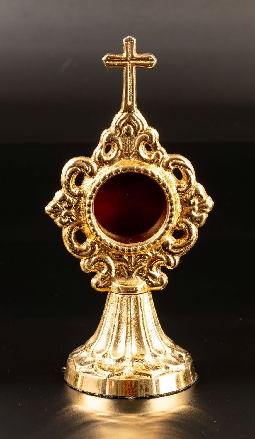 Relikwiarz mosiężny, pozłacany - 17 cm (29) - RELIKWIARZE - Nowość