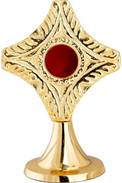 Relikwiarz mosiężny, pozłacany - 12 cm (33) - RELIKWIARZE - zdjęcie 2 - Relikwiarz mosiężny, pozłacany - 12 cm (33)