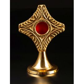 Relikwiarz mosiężny, pozłacany - 12 cm (33) - RELIKWIARZE - zdjęcie 1 - Relikwiarz mosiężny, pozłacany - 12 cm (33)