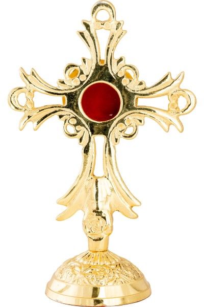 Relikwiarz mosiężny, pozłacany - 17 cm (35) - RELIKWIARZE - zdjęcie 2 - Relikwiarz mosiężny, pozłacany - 17 cm (35)