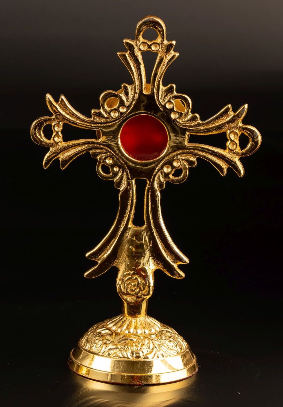 Relikwiarz mosiężny, pozłacany - 17 cm (35) - RELIKWIARZE - Nowość