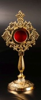 Relikwiarz mosiężny, pozłacany - 21 cm (36) - RELIKWIARZE - Nowość