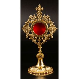 Relikwiarz mosiężny, pozłacany - 25 cm (37) - RELIKWIARZE