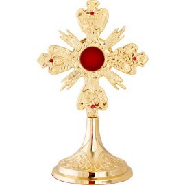 Relikwiarz mosiężny, pozłacany - 22 cm (38) - RELIKWIARZE - zdjęcie 2 - Relikwiarz mosiężny, pozłacany - 22 cm (38)