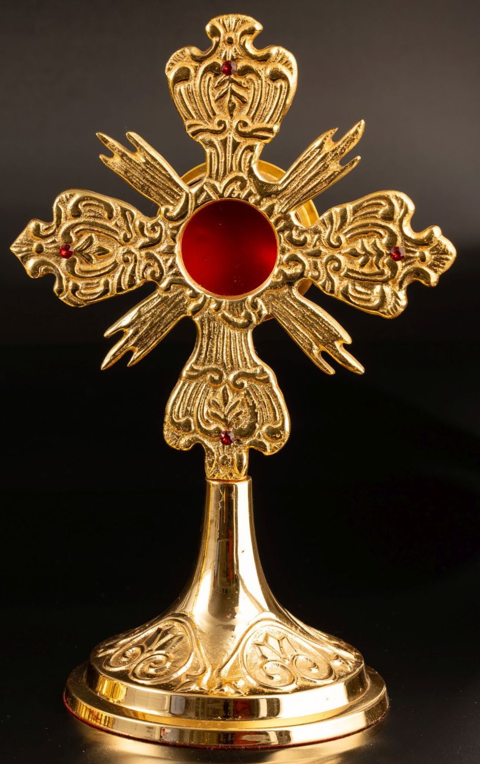 Relikwiarz mosiężny, pozłacany - 22 cm (38) - RELIKWIARZE - Nowość