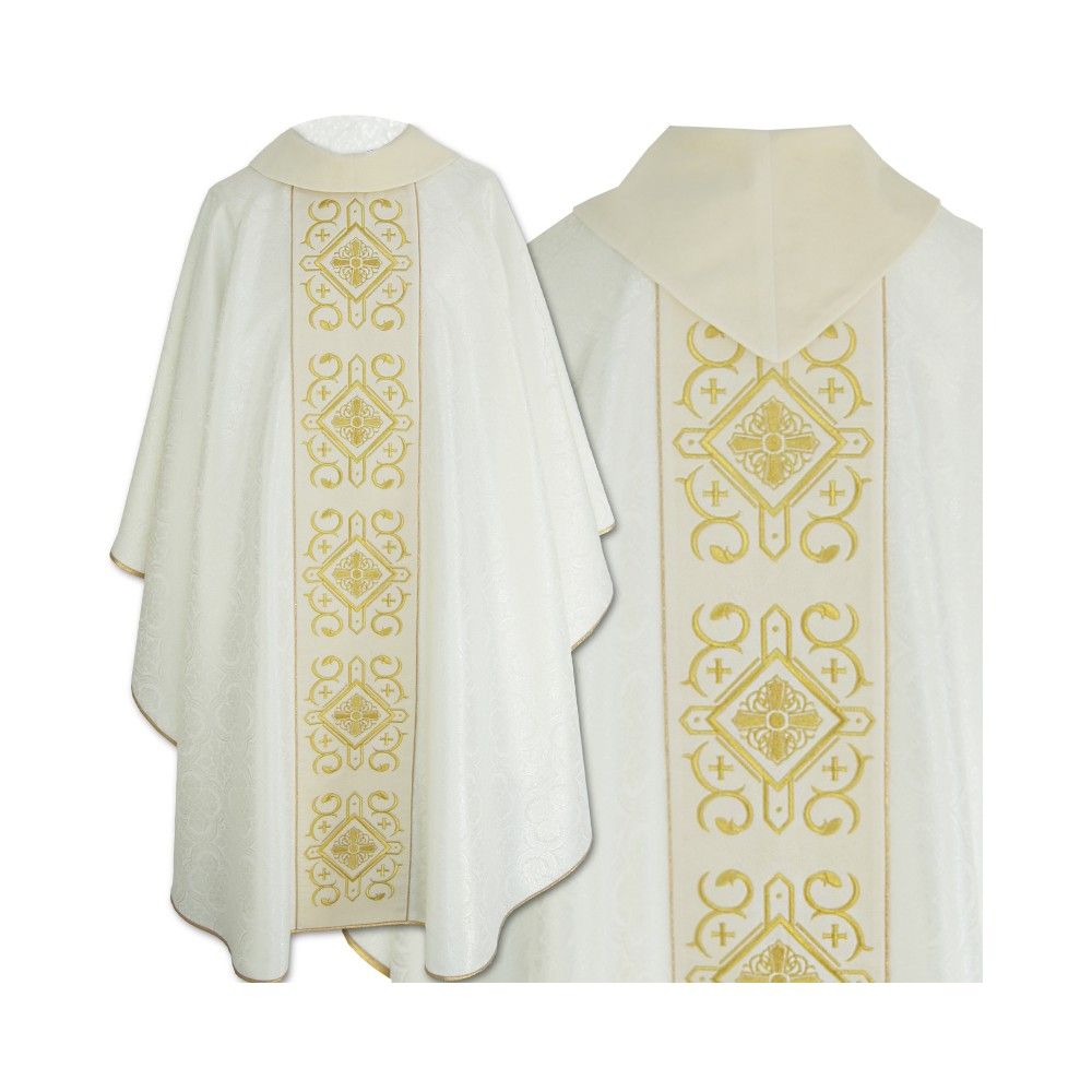 Ornat gotycki krzyż haftowany- kolory liturgiczne (5) - Ornaty haftowane - zdjęcie 5 - Ornat gotycki (5)