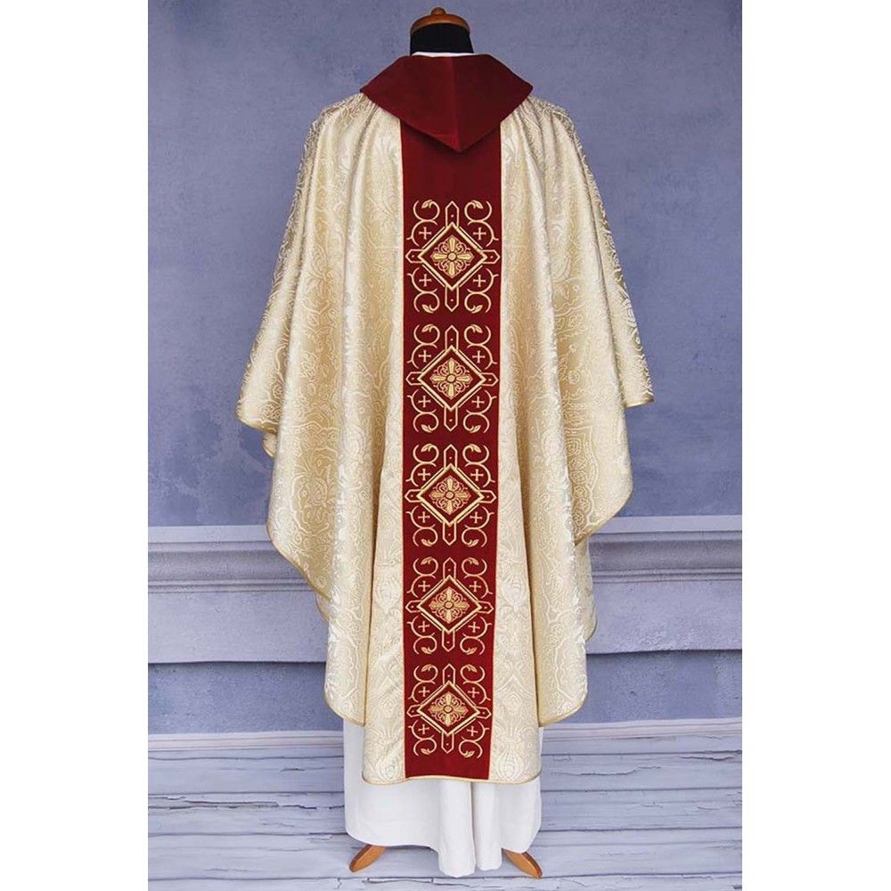 Ornat gotycki aksamit złoty, miodowy jasny (11) - Ornaty złote/srebrne - zdjęcie 2 - Ornat gotycki aksamit złoty, miodowy (11)