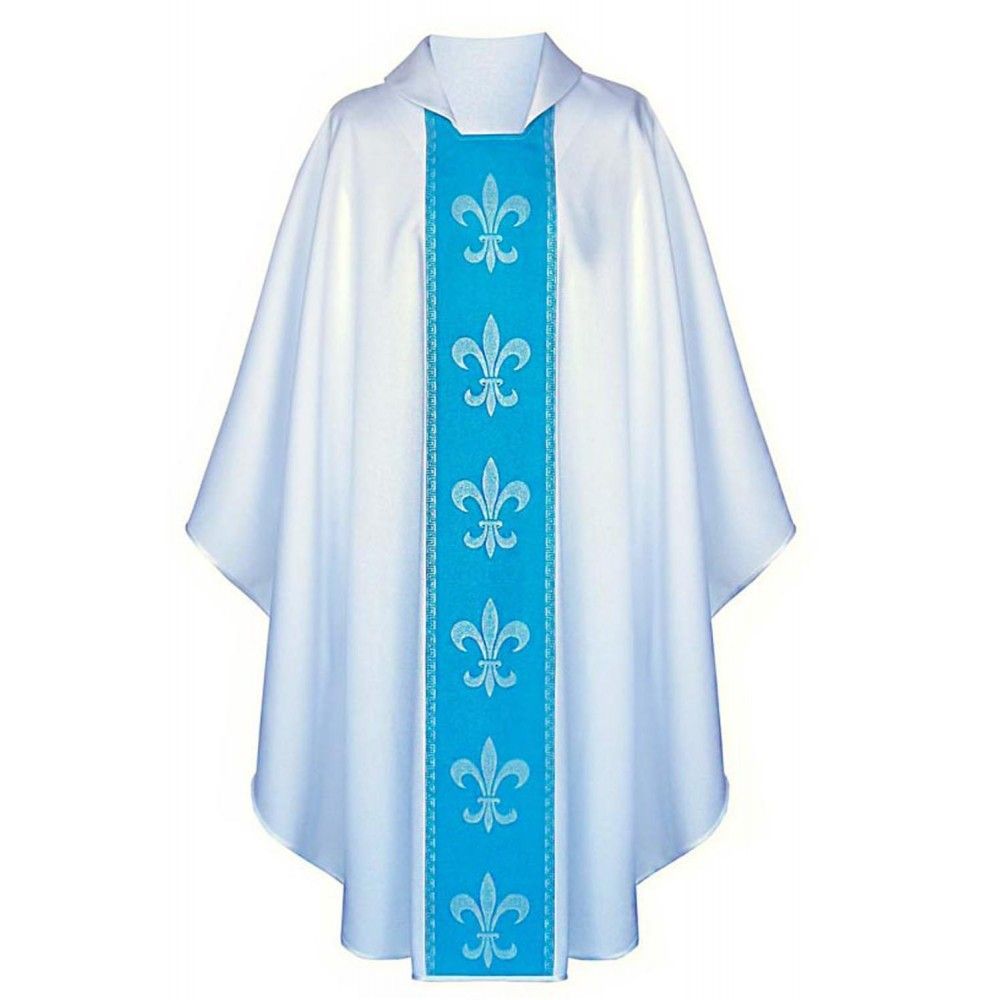 Ornat gotycki maryjny biały, pas tkany (137K) - Ornaty Maryjne - Nowość