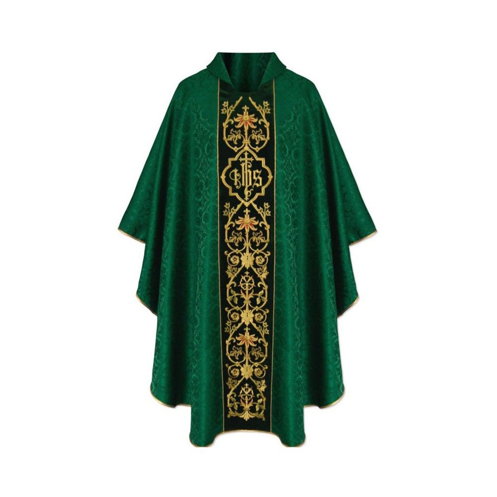 Ornat gotycki zielony, haftowany pas aksamit (150K) - Ornaty zielone - Nowość