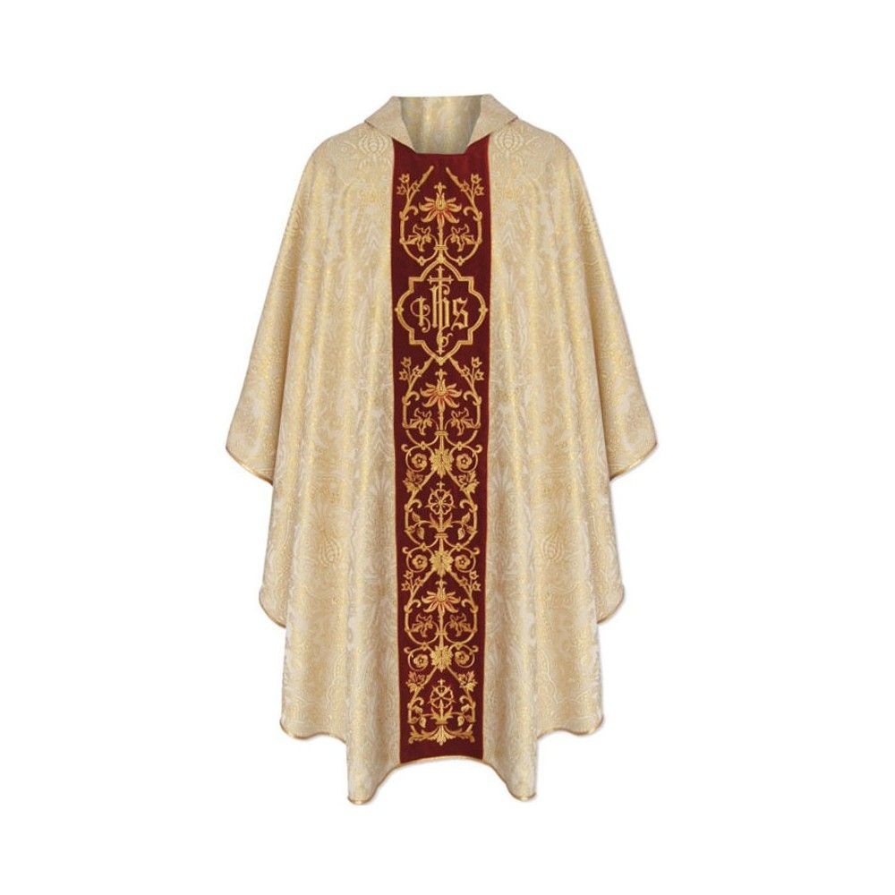 Ornat gotycki złoty rozeta, haftowany, pas aksamit (181K) - Ornaty złote/srebrne - Nowość