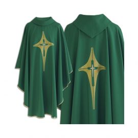 Ornat gotycki zielony, motyw krzyża (183K) - Ornaty zielone