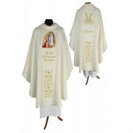 Ornat haftowany Matka Boska z Lourdes (02) - SZATY LITURGICZNE