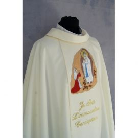 Ornat haftowany Matka Boska z Lourdes (02) - SZATY LITURGICZNE - zdjęcie 4 - Ornat haftowany Matka Boska z Lourdes (02)