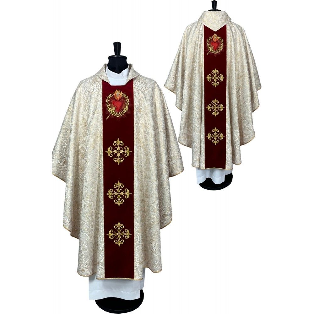 Ornat gotycki brokatowa rozeta, haftowany, pas aksamit (187K) - Ornaty złote/srebrne - Nowość