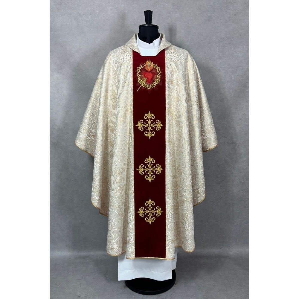 Ornat gotycki brokatowa rozeta, haftowany, pas aksamit (187K) - Ornaty złote/srebrne - zdjęcie 4 - Ornat gotycki brokatowa rozeta, haftowany, pas aksamit (187K)