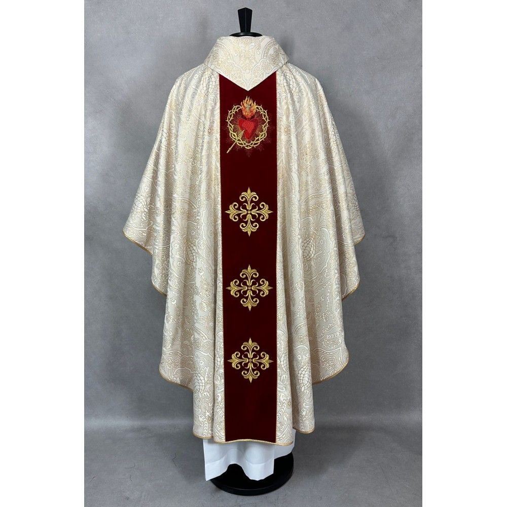 Ornat gotycki brokatowa rozeta, haftowany, pas aksamit (187K) - Ornaty złote/srebrne - zdjęcie 5 - Ornat gotycki brokatowa rozeta, haftowany, pas aksamit (187K)