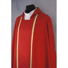 Ornat gotycki czerwony, tkanina gładka, pas żakardowy (191K) - ORNATY NA WIELKI POST - zdjęcie 2 - Ornat gotycki czerwony, tkanina gładka, pas żakardowy (191K)