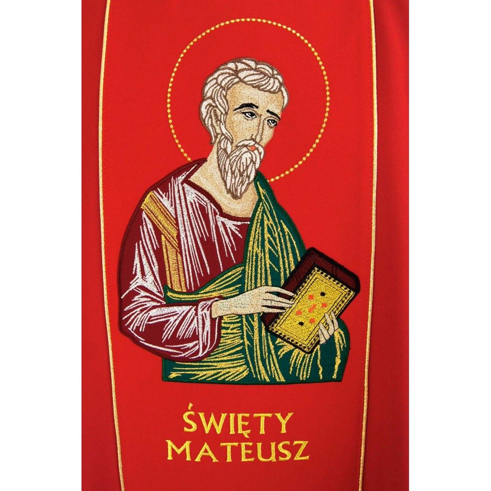 Ornat haftowany św. Mateusz (2) - Ornaty z wizerunkiem świętych - zdjęcie 2 - Ornat haftowany św. Mateusz (2)