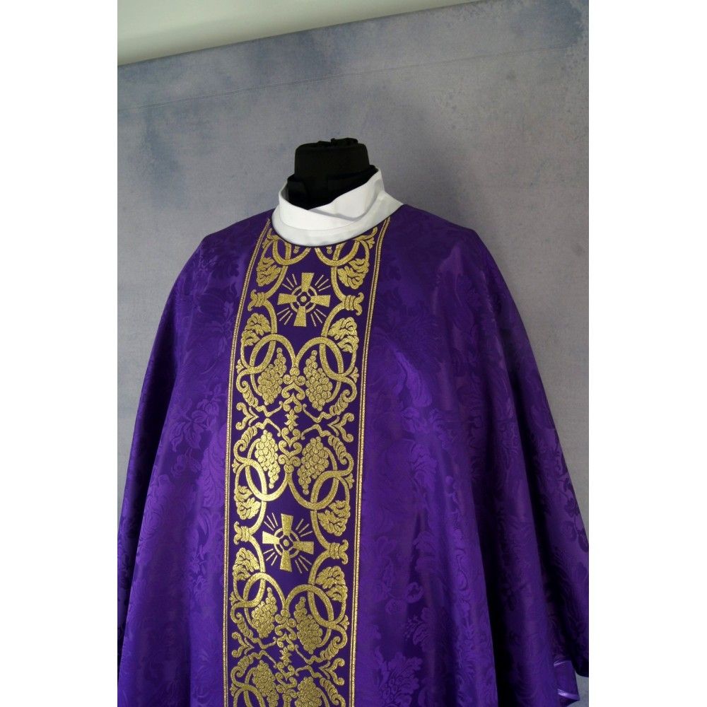 Ornat gotycki kolumny tkane (32) - Ornaty fioletowe - zdjęcie 4 - Ornat gotycki kolumny tkane (32)