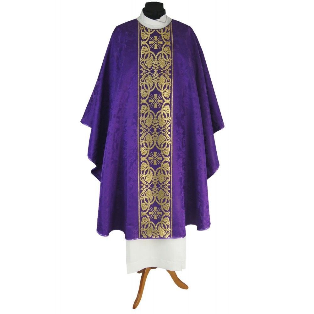 Ornat gotycki kolumny tkane (32) - Ornaty fioletowe - zdjęcie 5 - Ornat gotycki kolumny tkane (32)