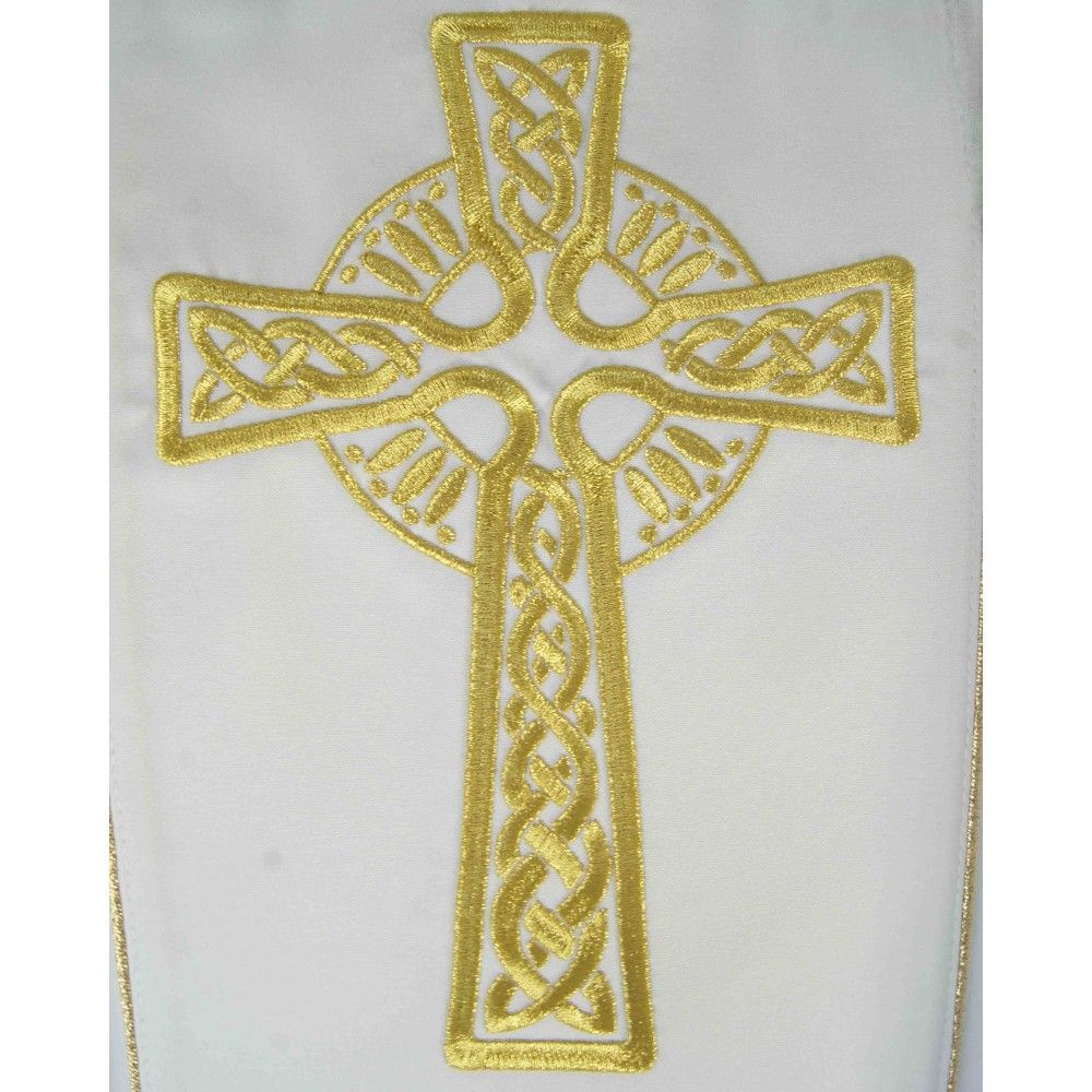 Ornat gotycki biały, tkanina gładka (201K) - Ornaty białe/ ecru - zdjęcie 2 - Ornat gotycki biały, tkanina gładka (201K)