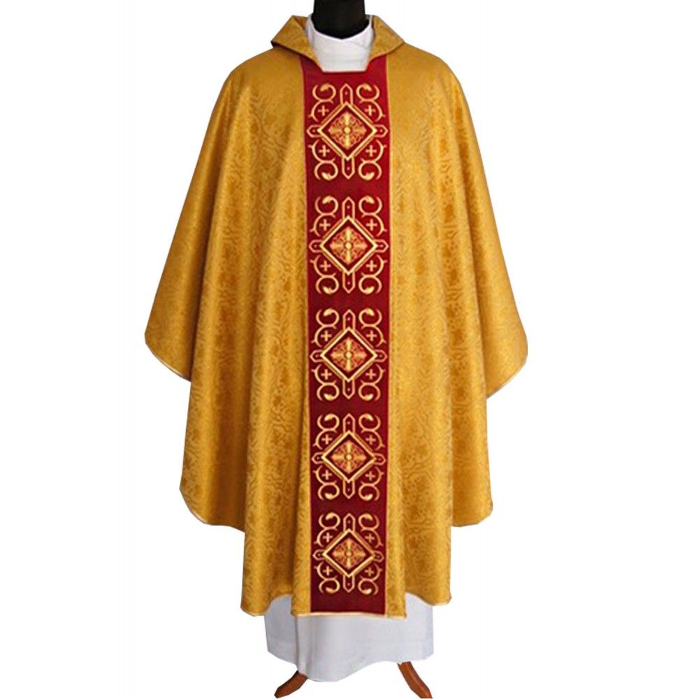 Ornat gotycki złoty, haftowany pas aksamit (206K) - Ornaty złote/srebrne - Nowość