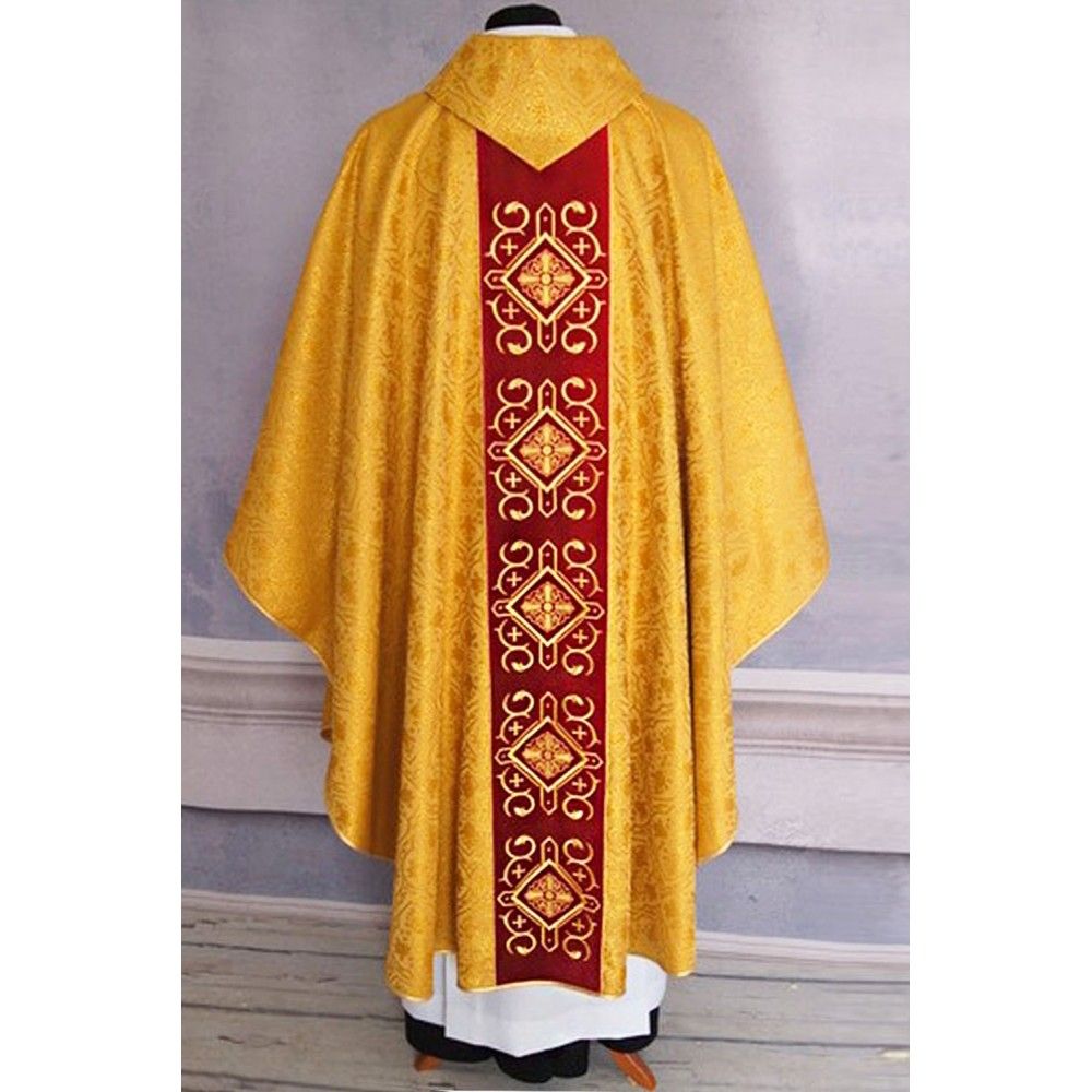 Ornat gotycki złoty, haftowany pas aksamit (206K) - Ornaty złote/srebrne - zdjęcie 3 - Ornat gotycki złoty, haftowany pas aksamit (206K)