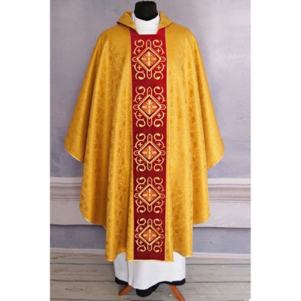 Ornat gotycki złoty, haftowany pas aksamit (206K) - Ornaty złote/srebrne - zdjęcie 4 - Ornat gotycki złoty, haftowany pas aksamit (206K)