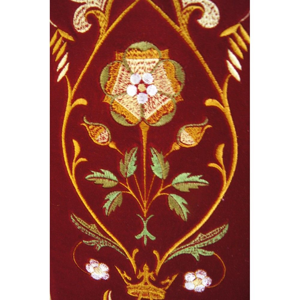 Ornat gotycki ecru, haftowany pas aksamit (207K) - Ornaty białe/ ecru - zdjęcie 2 - Ornat gotycki ecru, haftowany pas aksamit (207K)