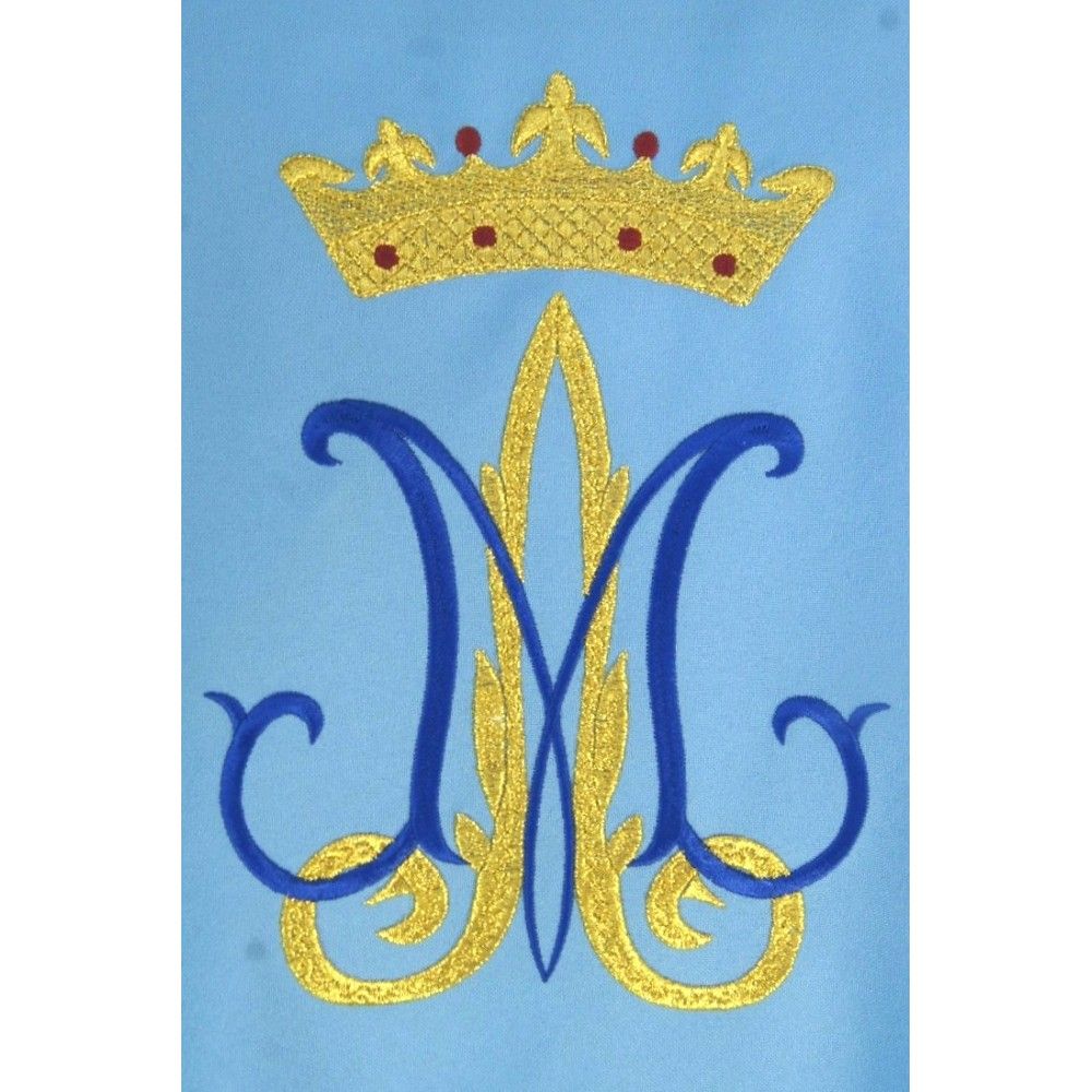 Ornat maryjny niebieski, haftowany, materiał strecz (209K) - Ornaty Maryjne - zdjęcie 3 - Ornat maryjny niebieski, haftowany, materiał strecz (209K)