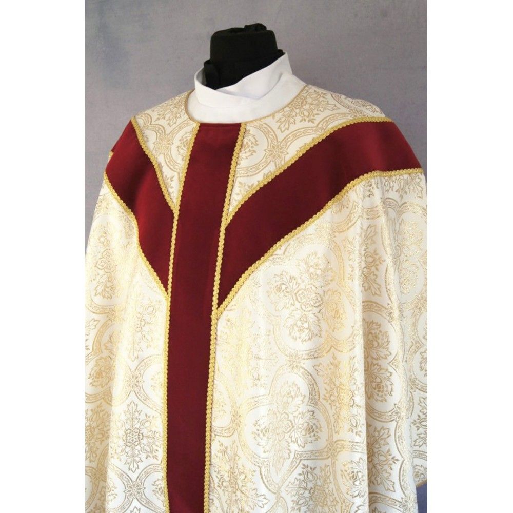 Ornat Semi Gotycki - jasnozłoty brokat (53) - Ornaty Semi Gotyckie - zdjęcie 2 - Ornat Semi Gotycki - jasnozłoty brokat (53)