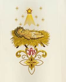 Ornat haftowany Boże Narodzenie (3U) - Ornaty z wizerunkiem świętych - zdjęcie 3 - Ornat haftowany Boże Narodzenie (3U)