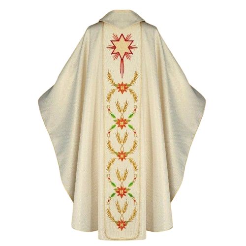Ornat haftowany Boże Narodzenie (5U) - Ornaty z wizerunkiem świętych - zdjęcie 2 - Ornat haftowany Boże Narodzenie (5U)
