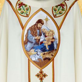 Ornat haftowany Boże Narodzenie (10U) - Ornaty z wizerunkiem świętych - zdjęcie 2 - Ornat haftowany Boże Narodzenie (10U)