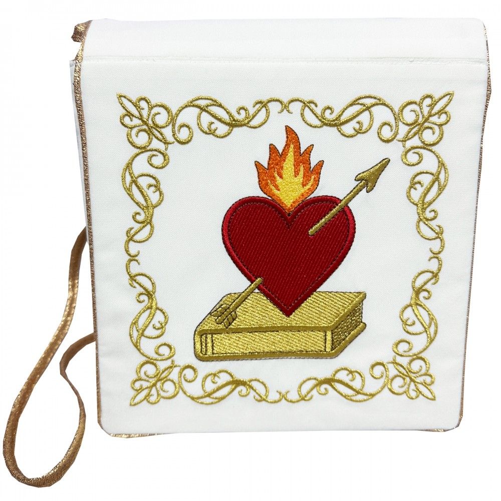 Bursa haftowana do chorych, model Serce (E) - BURSY, ZESTAWY DO CHORYCH - Nowość