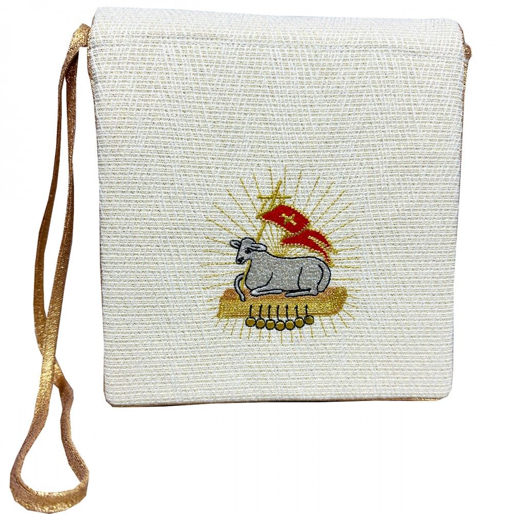 Bursa haftowana do chorych, Baranek Boży (F) - BURSY, ZESTAWY DO CHORYCH - Nowość