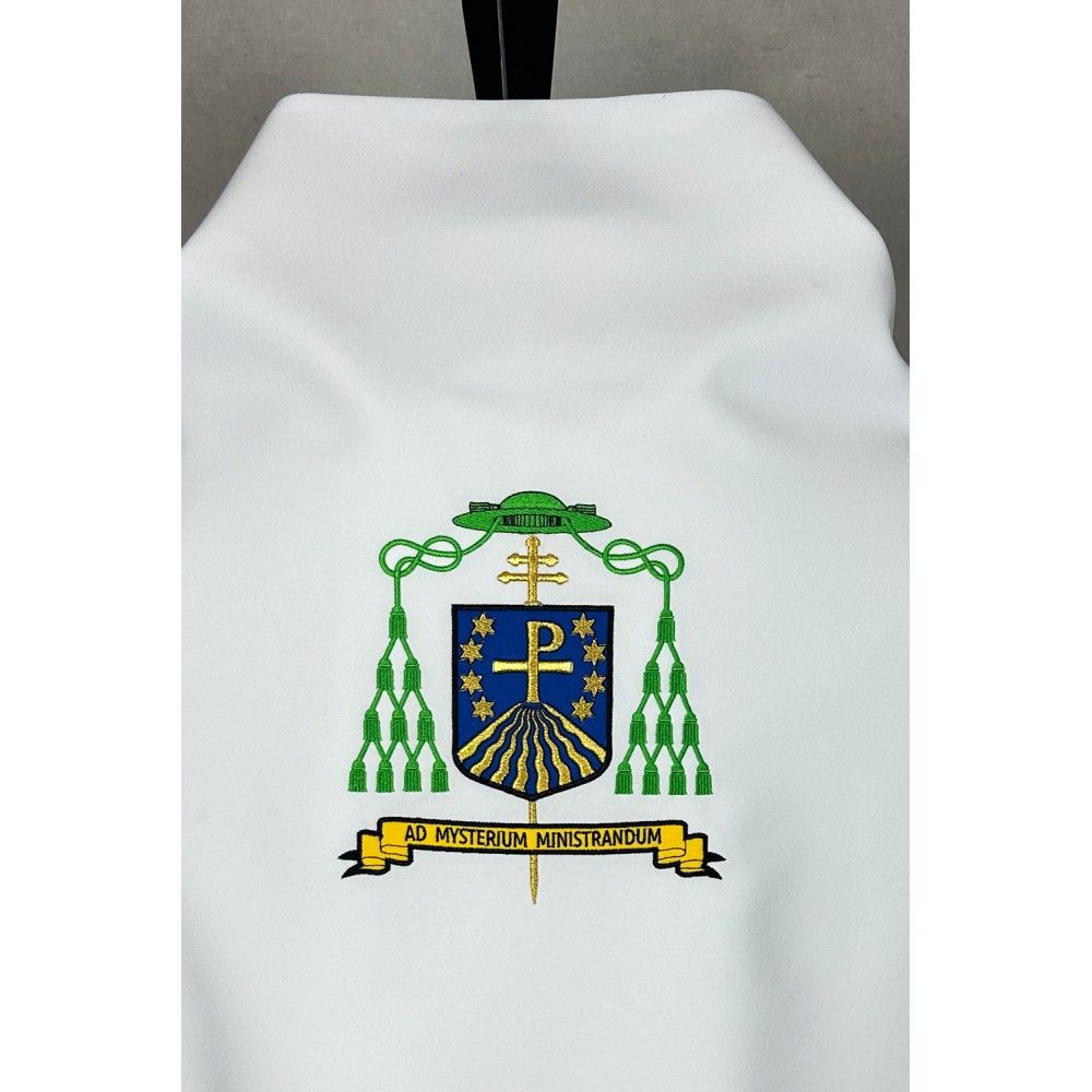 Vimpa z herbem-  welon noszony przez ministrantów, haftowany - WELONY - zdjęcie 5 - Vimpa z herbem-  welon noszony przez ministrantów, haftowany