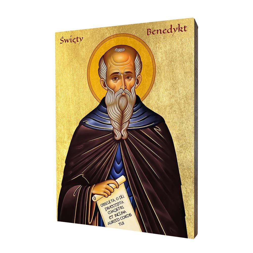 Święty Benedykt, ikona religijna - Święci i Błogosławieni - Nowość