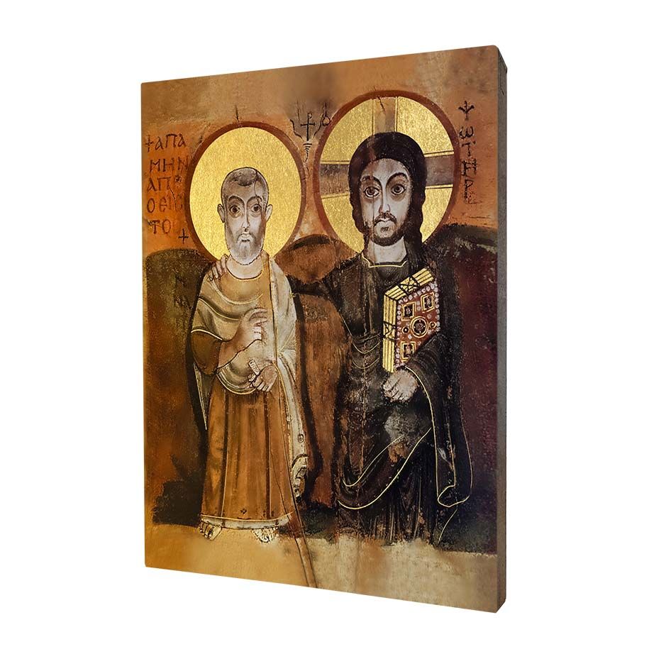 Ikona święty Menas z Jezusem, Ikona Przyjaźni - Święci i Błogosławieni - Nowość