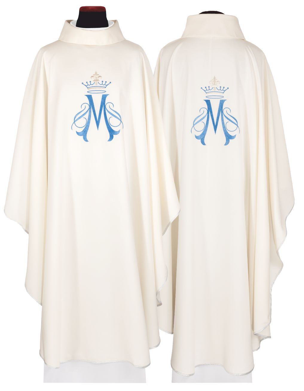 Ornat maryjny haftowany ecru + stuła (150H) - Ornaty Maryjne - Nowość
