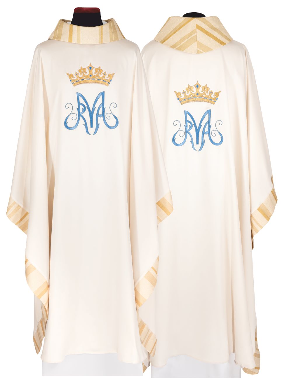 Ornat maryjny haftowany ecru + stuła (151H) - Ornaty Maryjne - Nowość