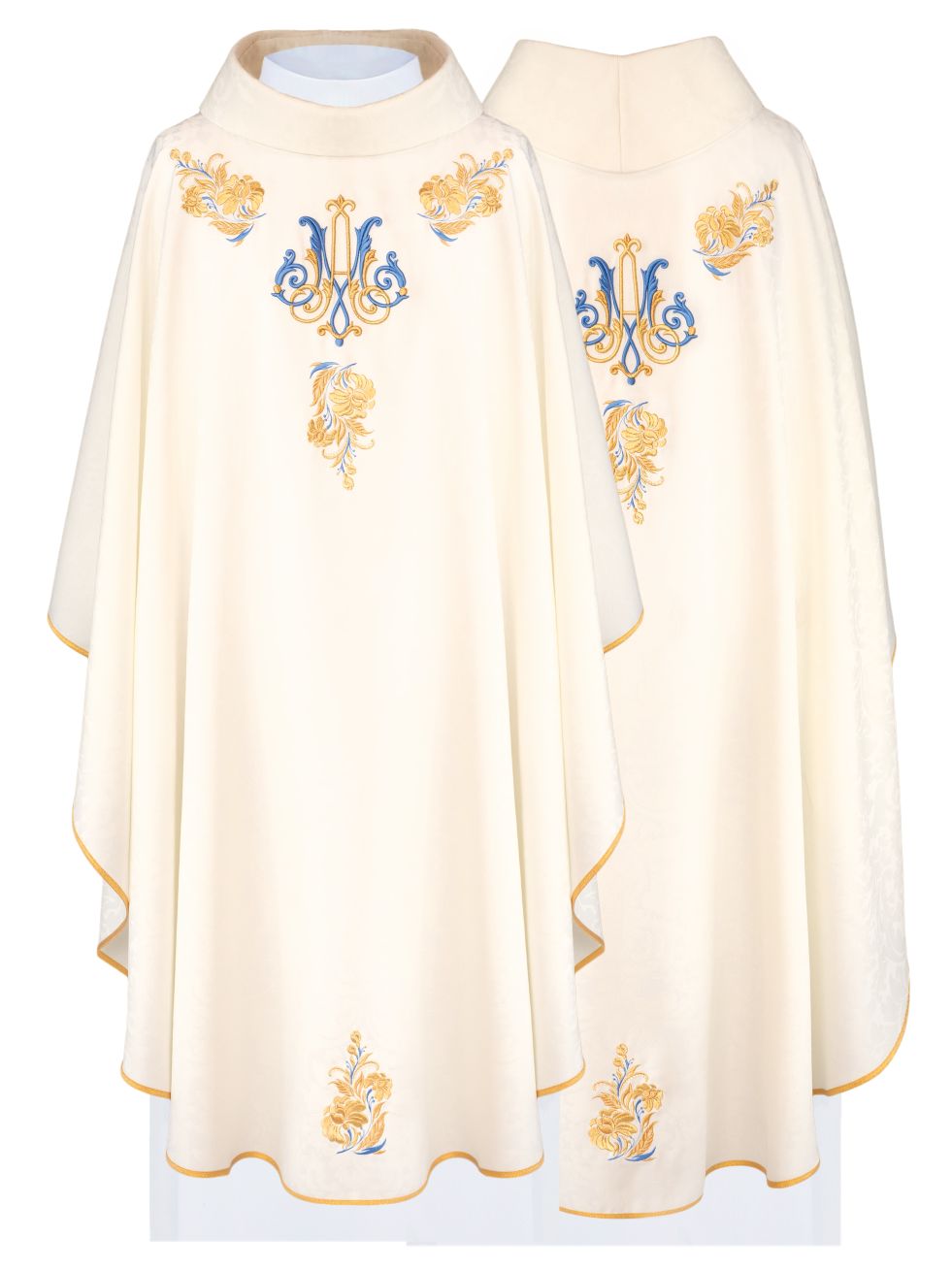 Ornat maryjny haftowany ecru + stuła (152H) - Ornaty Maryjne - Nowość