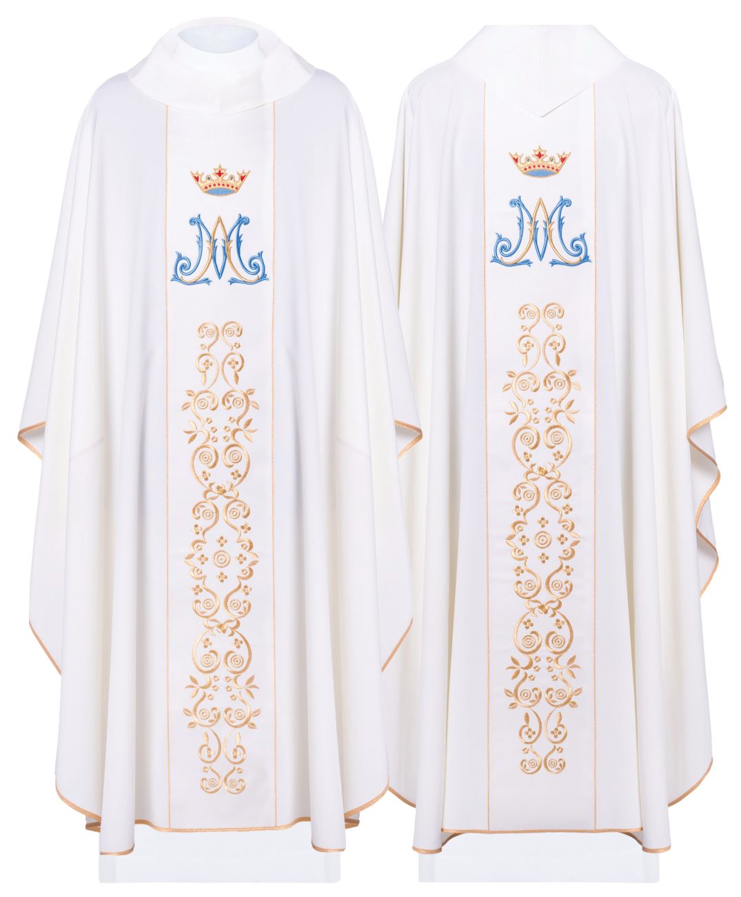 Ornat maryjny haftowany ecru + stuła (153H) - Ornaty Maryjne - Nowość