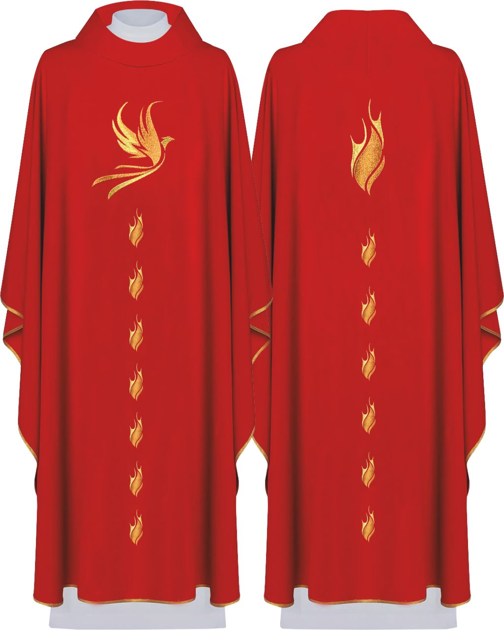 Ornat haftowany czerwony - Duch Święty (155H) - Ornaty z wizerunkiem świętych - Nowość