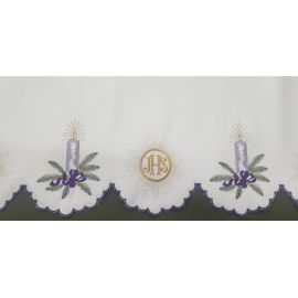 Obrus ołtarzowy haftowany wzór adwentowy (234) - OBRUSY OŁTARZOWE