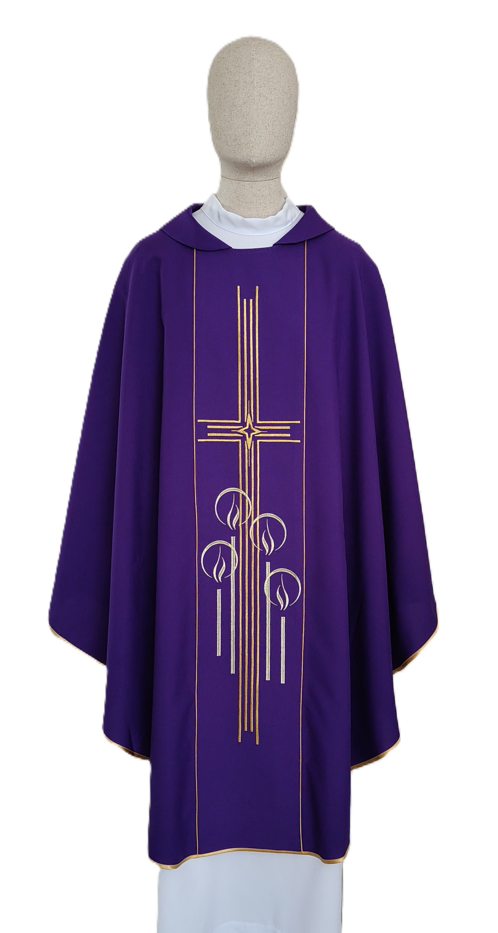 Ornat haftowany fioletowy + stuła - ADWENT (2T) - Ornaty fioletowe - Nowość