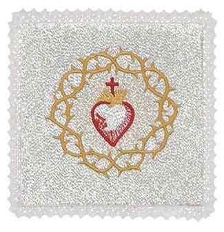 Palka serce w koronie cierniowej - kolor biały, srebrny - zdjęcie 2 - Palka serce w koronie cierniowej