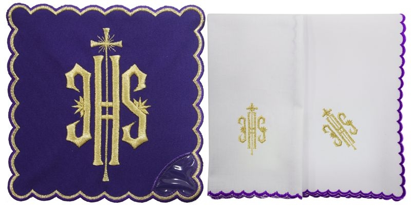 Bielizna kielichowa haftowana - fiolet (24)H - BIELIZNA KIELICHOWA - zdjęcie 2 - Bielizna kielichowa haftowana