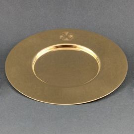 Patena kielichowa pozłacana, mosiężna średnica 15,5 cm - PATENY LITURGICZNE